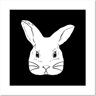 rabbit head hand draw Posters and Art